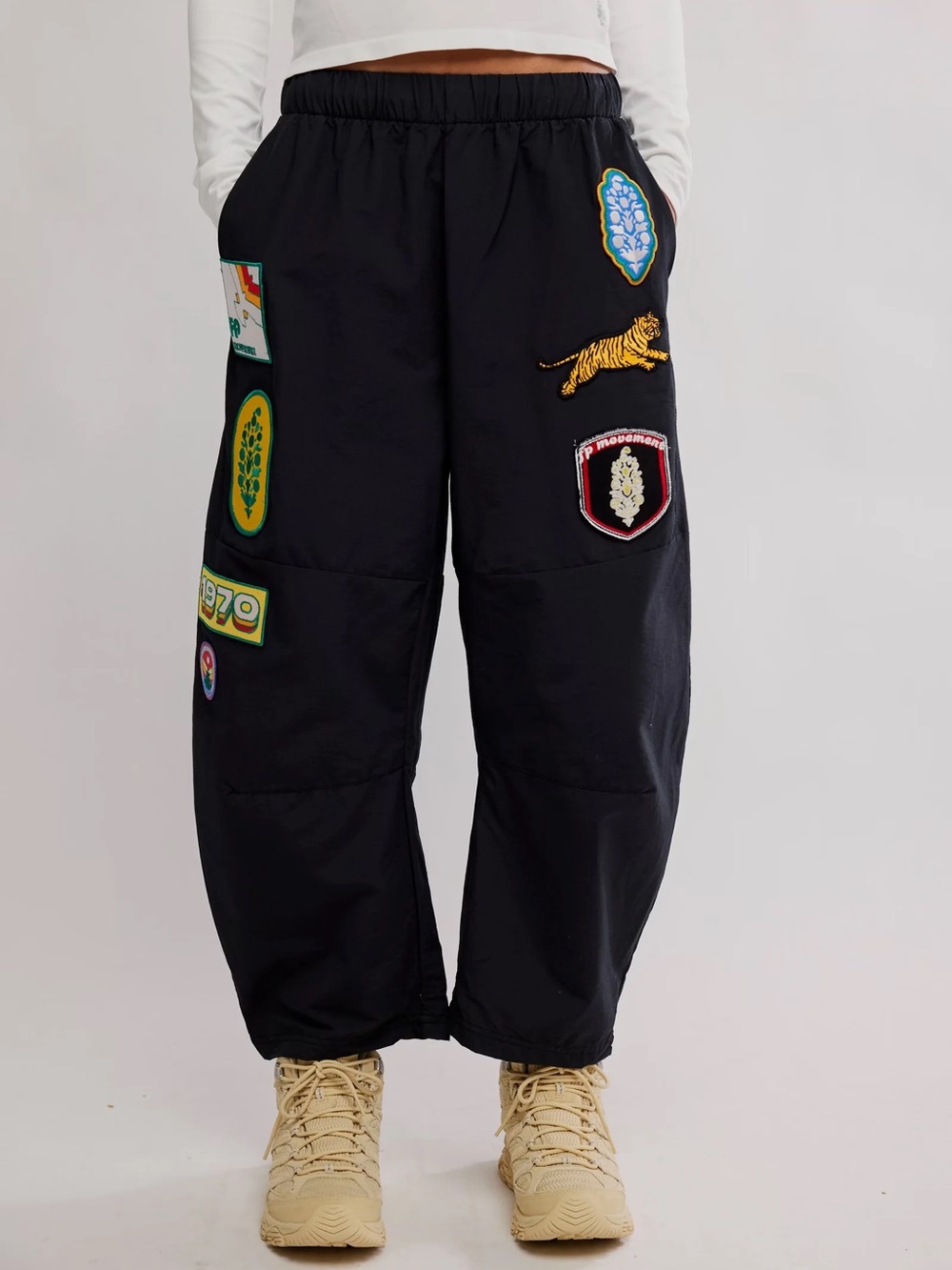 FP MOVEMENT FREE PEOPLE Game Day Patch Pants Women's Size XS Black